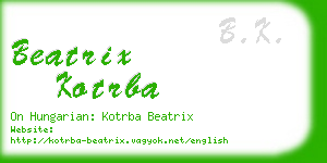 beatrix kotrba business card